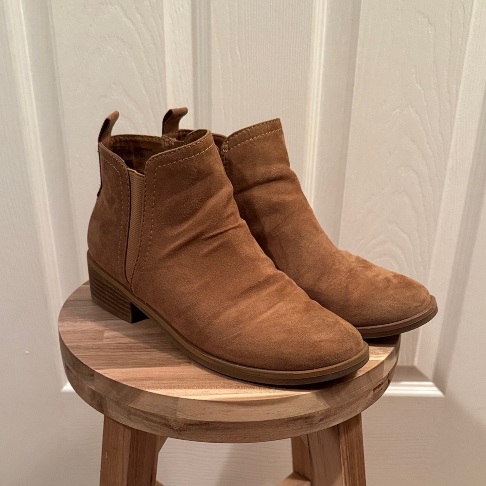 Time and Tru Tan Suede Ankle Booties